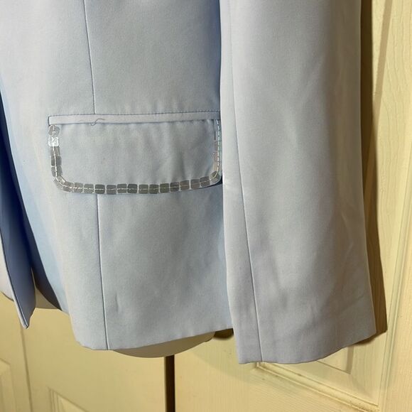 Together Spiegel Vintage 1990s Sky Blue Blazer Sequined Trim 10 - Picture 10 of 16